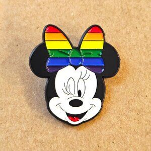 Disney Pride Rainbow Love Enamel Pin Minnie Mouse Style LGBTQ Jacket Backpack